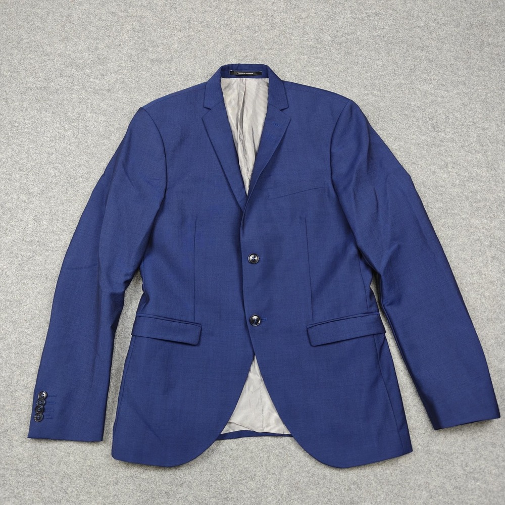 Tiger Of Sweden Blazer Mens EU 48 Blue Wool Mohair Vitale Barberis Canonico